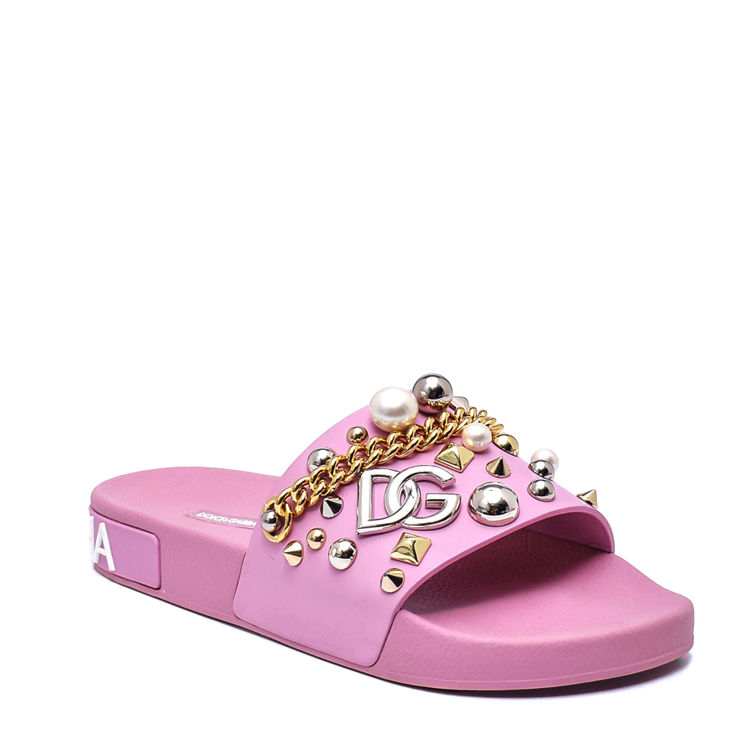 Dolce&Gabbana - Pink Charms Beach Slides / 39